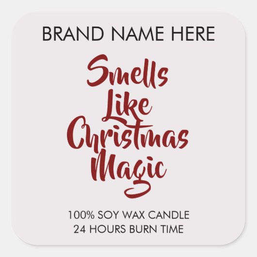 Smells Like Christmas Magic Candle Labels スクエアシール (正面)