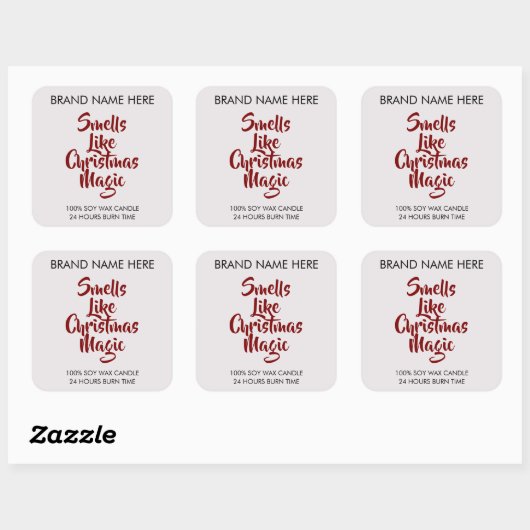 Smells Like Christmas Magic Candle Labels スクエアシール (シート)