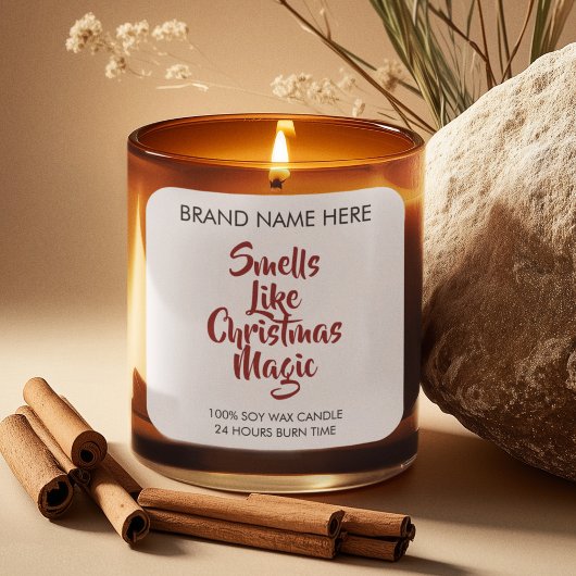 Smells Like Christmas Magic Candle Labels スクエアシール