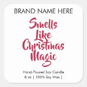 Smells Like Christmas Magic | Modern Candle Labels スクエアシール (正面)