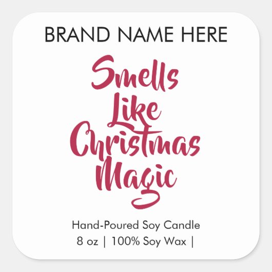 Smells Like Christmas Magic | Modern Candle Labels スクエアシール (正面)
