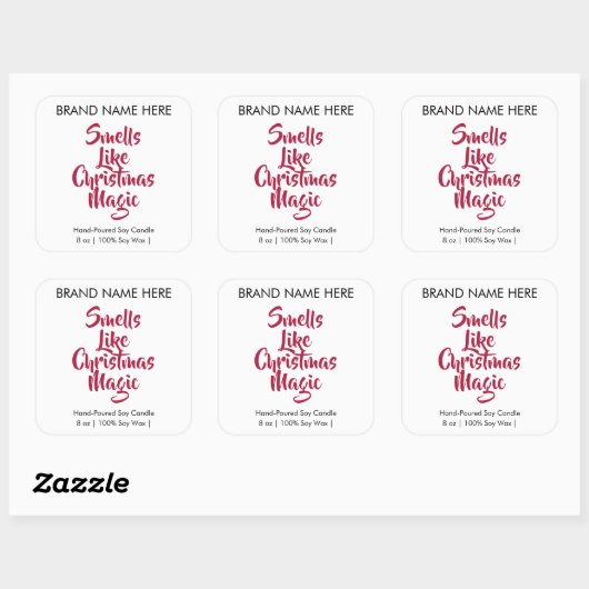 Smells Like Christmas Magic | Modern Candle Labels スクエアシール (シート)