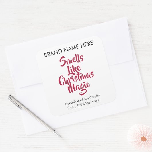 Smells Like Christmas Magic | Modern Candle Labels スクエアシール (封筒)