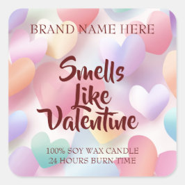 Smells Like Valentine Candle Label Love Theme スクエアシール