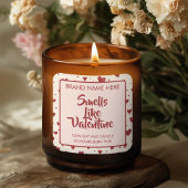 Smells Like Valentine Custom Pink Candle Labels スクエアシール