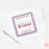 Smells Like Valentine Glitter Candle Label  スクエアシール (封筒)