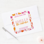 Smells Like Valentine Pink Candle Label  スクエアシール (封筒)