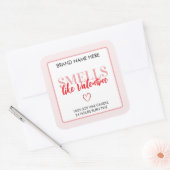 Smells Like Valentine Pink Candle Label  スクエアシール (封筒)