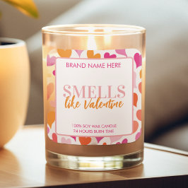 Smells Like Valentine Pink Candle Label  スクエアシール