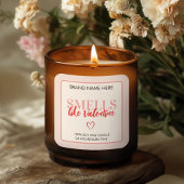Smells Like Valentine Pink Candle Label  スクエアシール