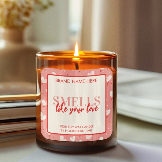 Smells Like Your Kisses Valentine Candle Label  スクエアシール