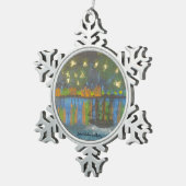 Smeraldoのギャラリー"ローヌの星明かり夜" スノーフレークピューターオーナメント (右)