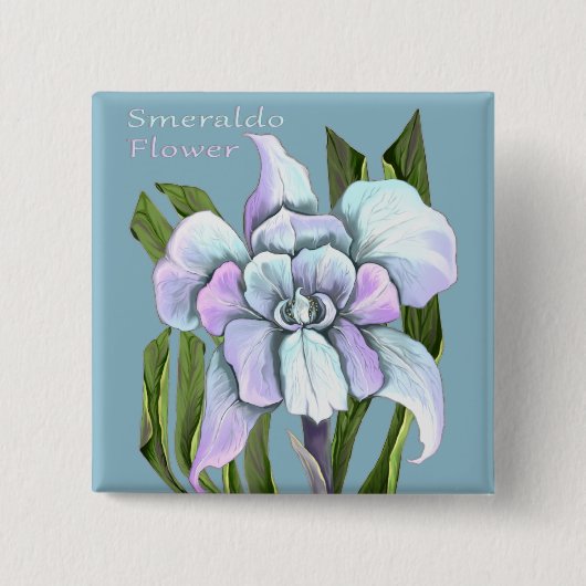 Smeraldoフラワーボタン 缶バッジ (正面)