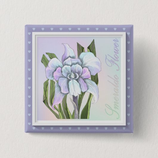 Smeraldoフラワーボタン 缶バッジ (正面)