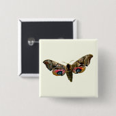 Smerinthus ocellata - Ead Hawk-Moth – カラーイメージ 缶バッジ (正面&裏面)