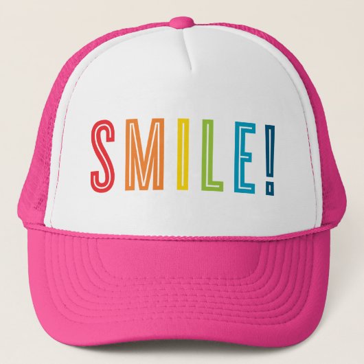 SMILE 明るい太字 モチベーションを高める名言 キャップ (正面)
