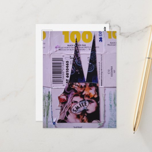 Smile 100 Mixed Media Collage ポストカード (正面/裏面インサイチュ)