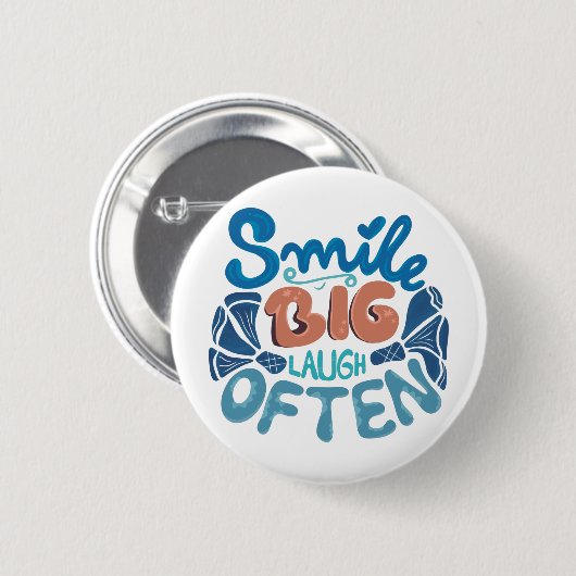 Smile Big Laugh Often Throw Pillow Button 缶バッジ (正面&裏面)