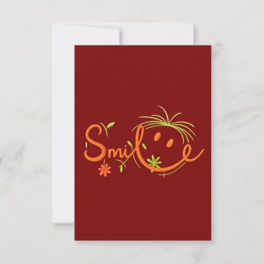 Smile Brush Style Line Art | Thank You Card 3.5"x5 サンキューカード (正面)