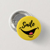 Smile 😊 | Cheerful Yellow Badge | Positive Vibes 缶バッジ (正面&裏面)