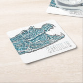 Smile Crocodile  スクエアペーパーコースター (アングル)