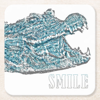 Smile Crocodile  スクエアペーパーコースター