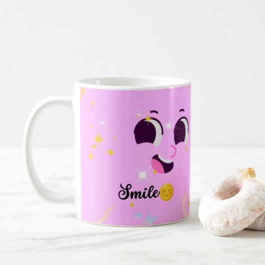 Smile Cute Kawaii & Always With Love Mug コーヒーマグカップ (ドーナツ)