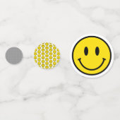 Smile Emoji Happy Face Gingham Party Fun コンフェッティ (正面)