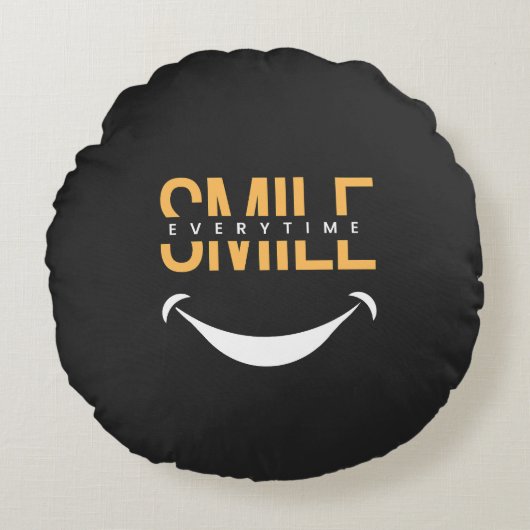 Smile Everytime – Spread Positive Vibes Anywhere ラウンドクッション (正面)