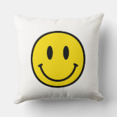 Smile Face Emoji Yellow Black White Happy Fun  クッション (裏面)