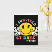 Smile Face I Survived 67 Days Of School  カード (黄色い花)