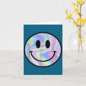 Smile Face Shirt Happy Smiling Face Rave Edm Music カード (黄色い花)