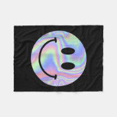 Smile Face Shirt Happy Smiling Face Rave Edm Music フリースブランケット (正面(横))
