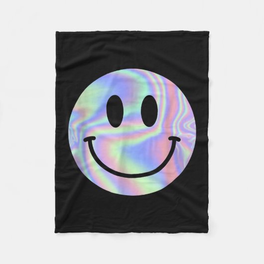 Smile Face Shirt Happy Smiling Face Rave Edm Music フリースブランケット (正面)