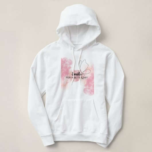 Smile For A Better Day Women Hoodie パーカ (デザイン正面)