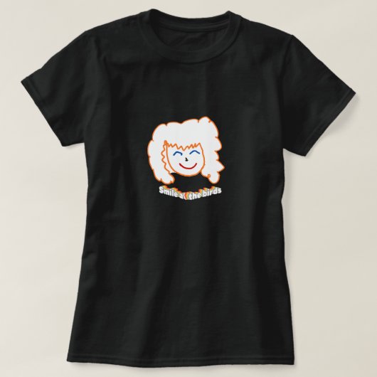 Smile For The Birds - かわいい子供の絵 & Q Tシャツ (デザイン正面)