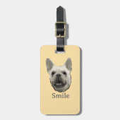 Smile French Bulldog Beige ラゲッジタグ (正面縦)