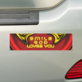 Smile God Loves You Beautiful Amazing Text Quote バンパーステッカー (車上)