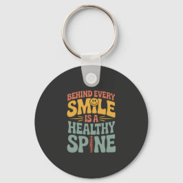 Smile Healthy Spine Chiropractor Quote Design キーホルダー