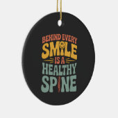 Smile Healthy Spine Chiropractor Quote Design セラミックオーナメント (右)