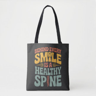 Smile Healthy Spine Chiropractor Quote Design トートバッグ