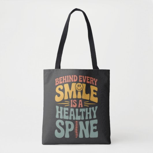 Smile Healthy Spine Chiropractor Quote Design トートバッグ (正面)