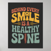Smile Healthy Spine Chiropractor Quote Design ポスター (正面)