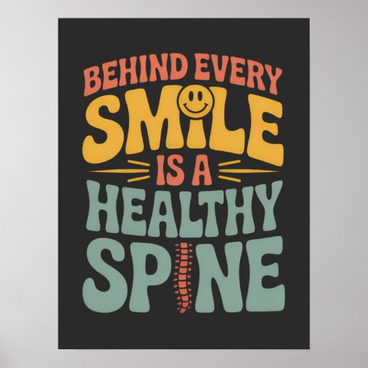 Smile Healthy Spine Chiropractor Quote Design ポスター (正面)