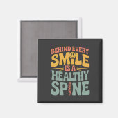 Smile Healthy Spine Chiropractor Quote Design マグネット (正面/裏面)