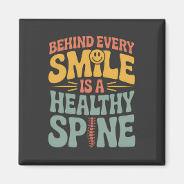 Smile Healthy Spine Chiropractor Quote Design マグネット