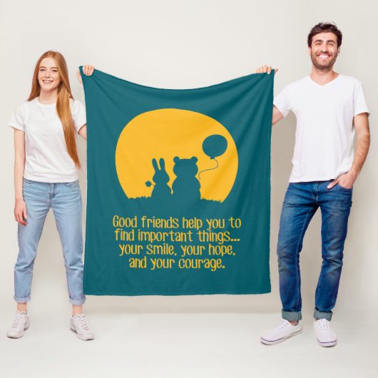 Smile, hope, courage フリースブランケット (インサイチュ)