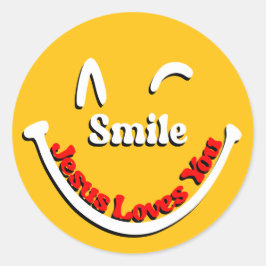 Smile, I love you Jesus ラウンドシール