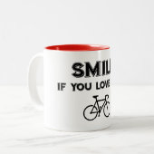 Smile If You Love Your Bike ツートーンマグカップ (正面左)