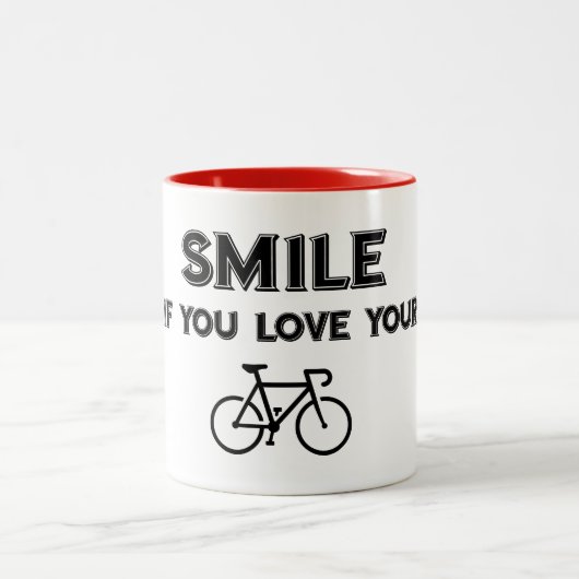 Smile If You Love Your Bike ツートーンマグカップ (中央)